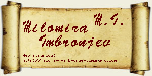 Milomira Imbronjev vizit kartica